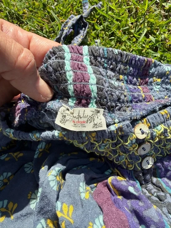 Free People Intimately Rule the World Romper Blue Purple Boho Festival Size S - Picture 6 of 11